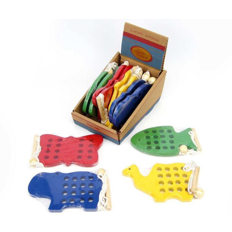 Wooden Toys Kaper Kidz Fine Motor Skills | Lacing Animals