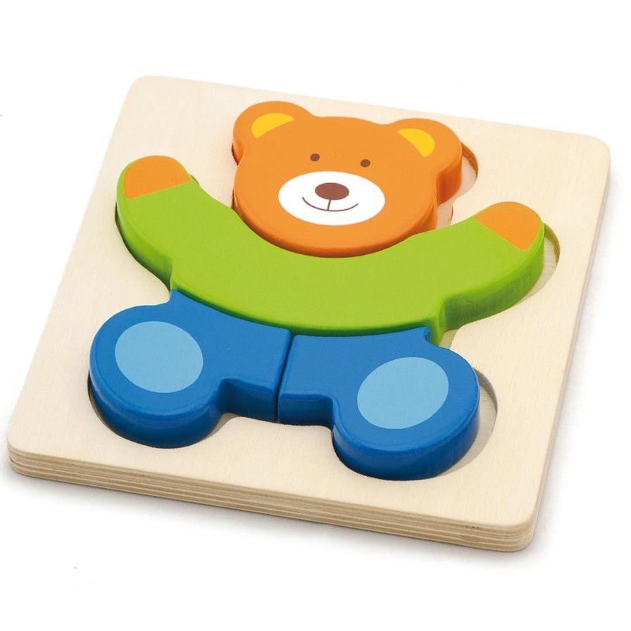 Wooden Toys Viga Montessori Toys | Mini Block Puzzle-Bear