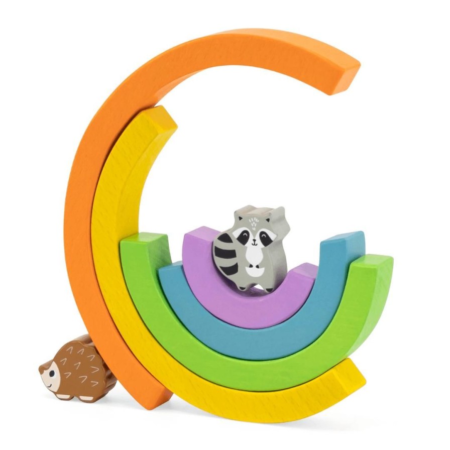 Wooden Toys Viga Gross Motor Skills | Balancing Rainbow And Animal Blocks