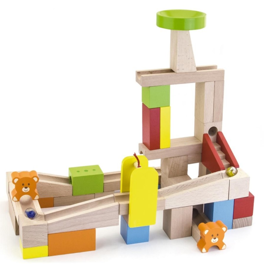 Wooden Toys Viga Fine Motor Skills | Wooden Marble Run-49 Pieces