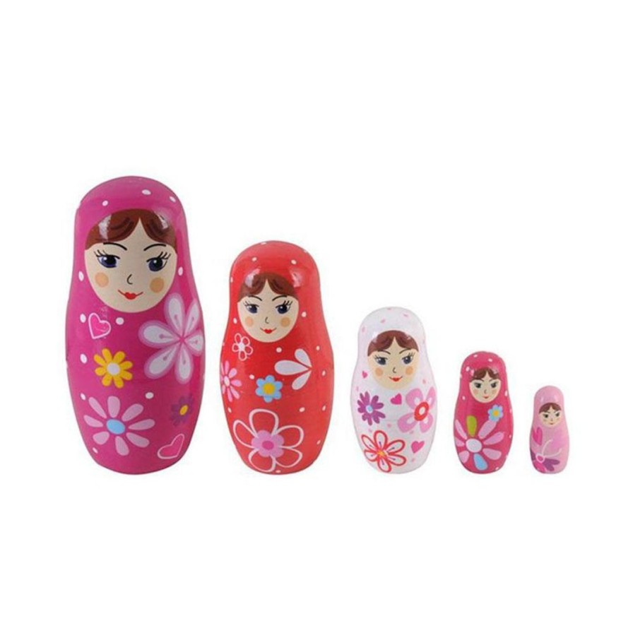 Wooden Toys Fun Factory Gross Motor Skills | Baboushka Dolls-5 Dolls