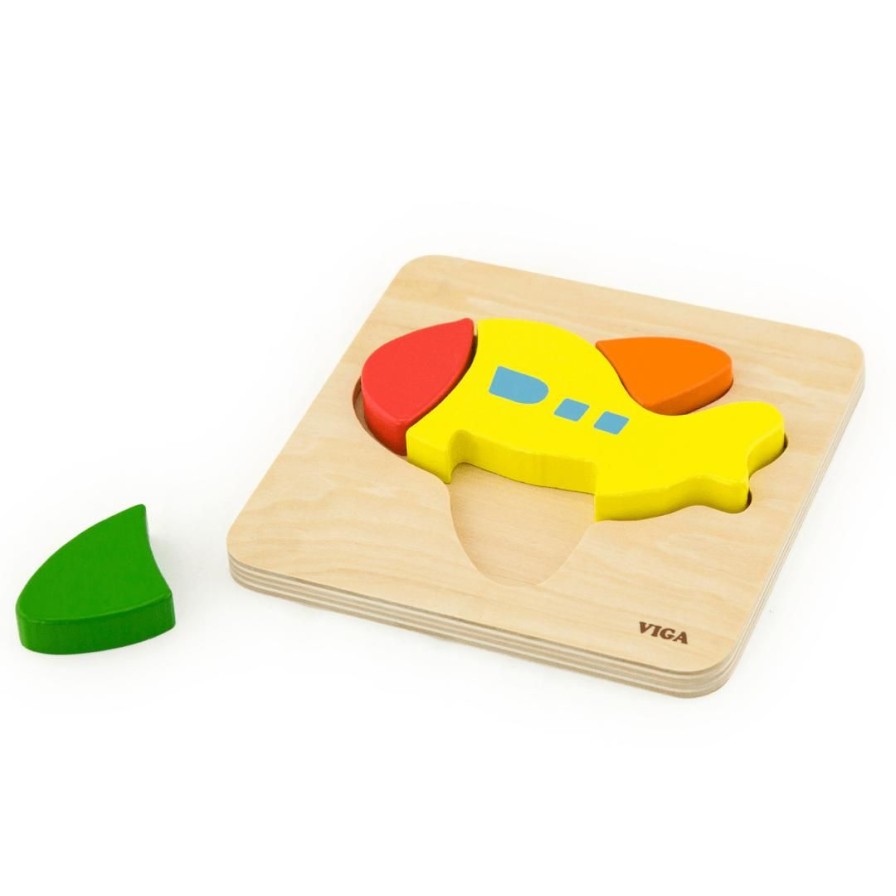 Wooden Toys Viga Jigsaw Puzzles | Mini Block Puzzle-Plane