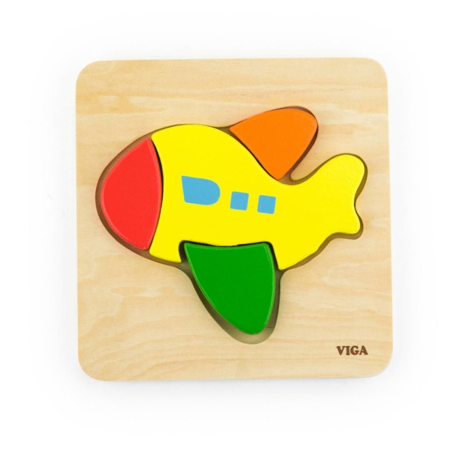 Wooden Toys Viga Jigsaw Puzzles | Mini Block Puzzle-Plane