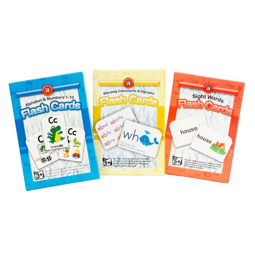 Wooden Toys ed.vantage Literacy Toys | Literacy Flash Cards-Set Of 3