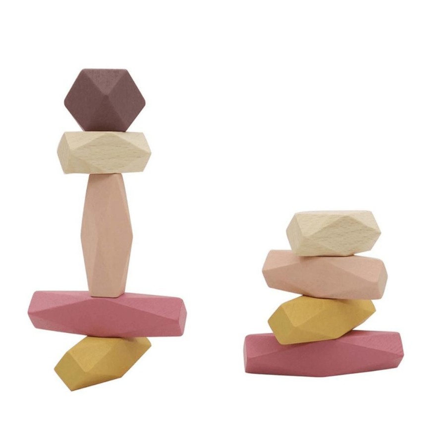 Wooden Toys Kaper Kidz Stacking Toys | Pastel Balancing Wooden Stacking Stones