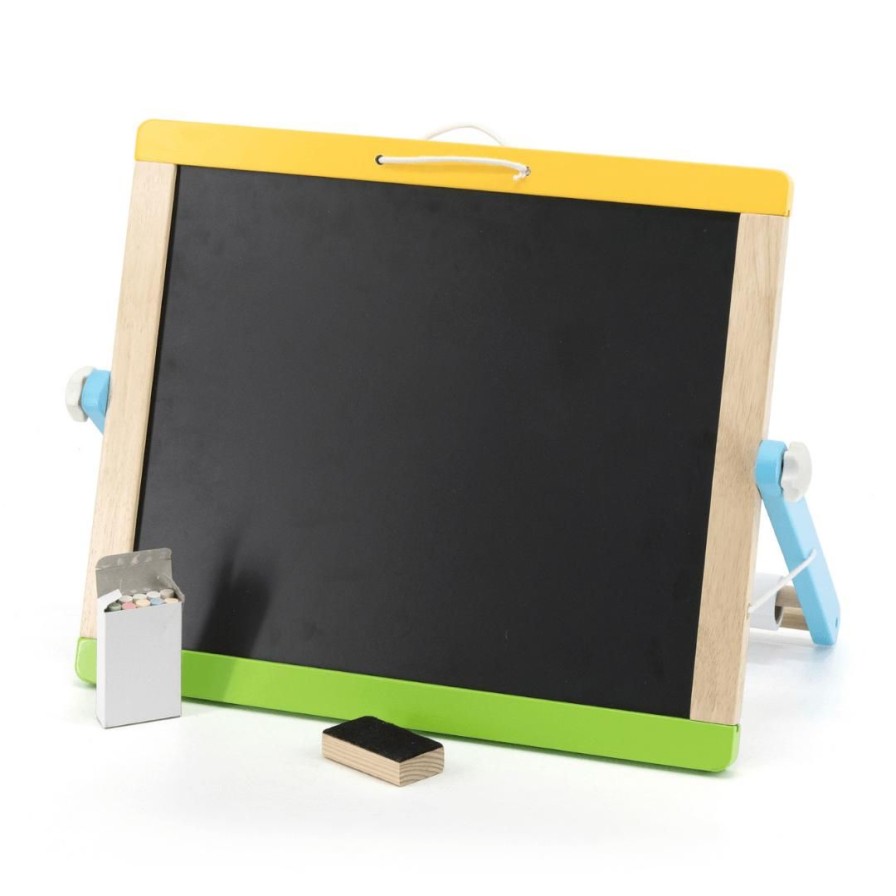 Wooden Toys Viga Fine Motor Skills | Magnetic Tabletop Blackboard And Whiteboard Easel