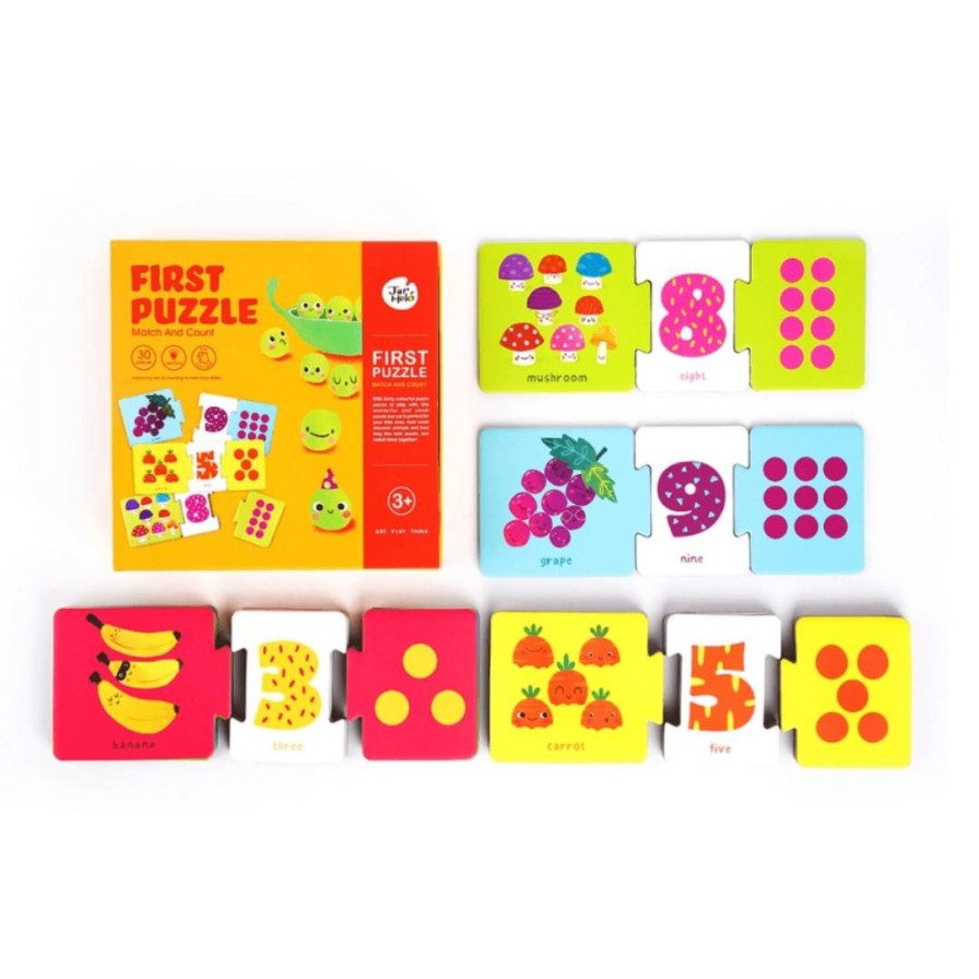 Wooden Toys JarMelo Baby Toys & Teethers | My First Count And Match Puzzle