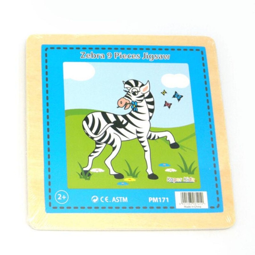 Wooden Toys Kaper Kidz Montessori Toys | Zebra Puzzle-9 Piece