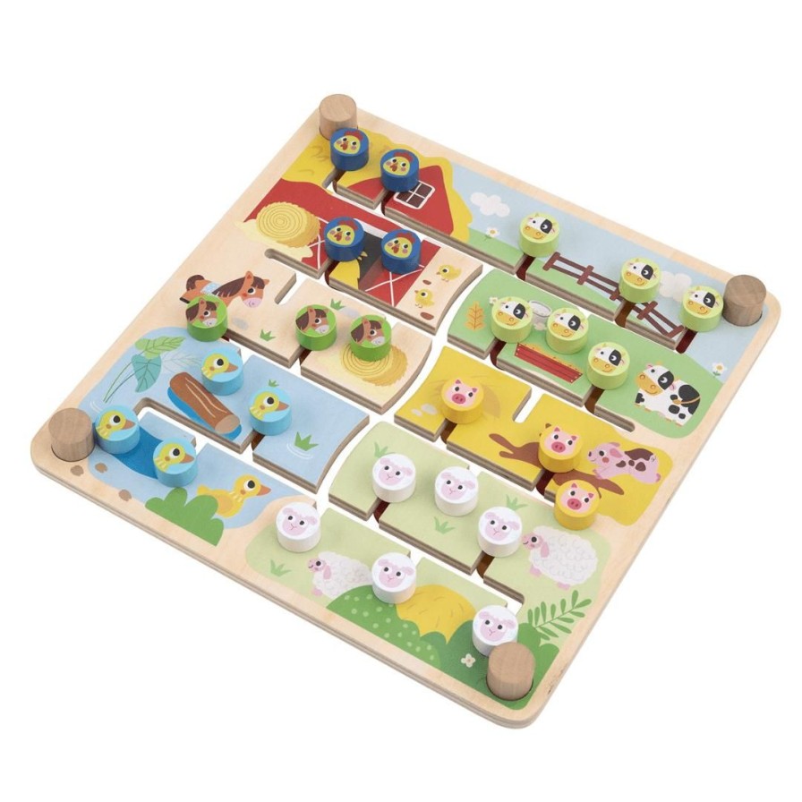 Wooden Toys Tooky Toy Animals | Alphabet And Farm Matching Sliding Board