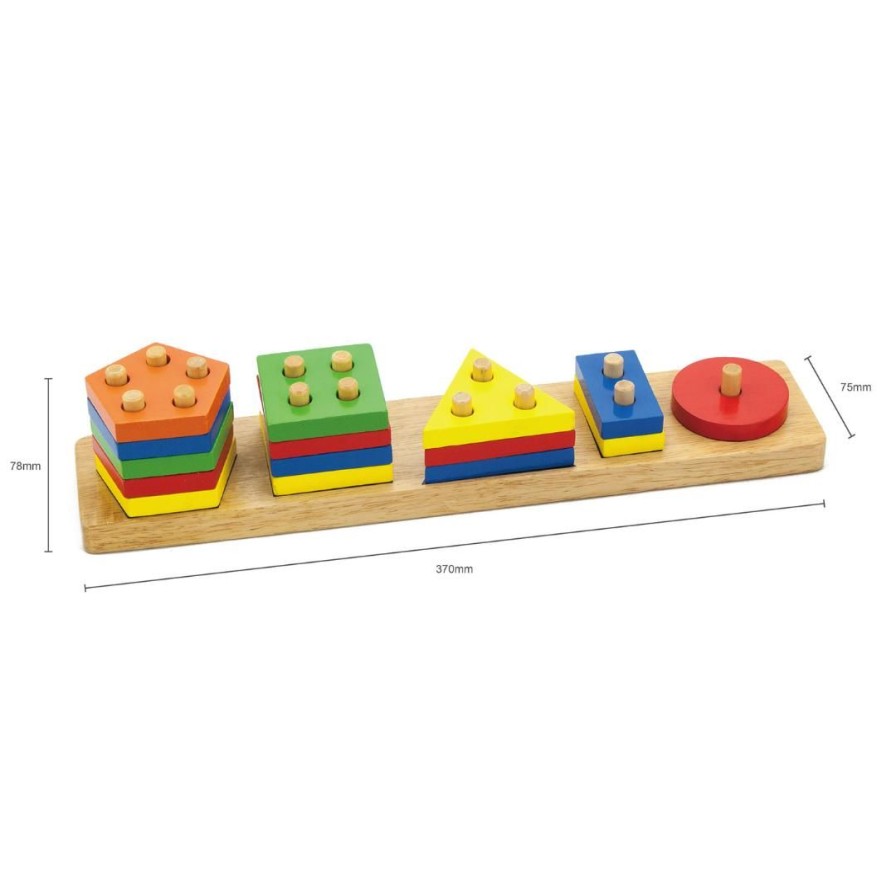 Wooden Toys Viga Stacking Toys | Geometric Shape Sorter