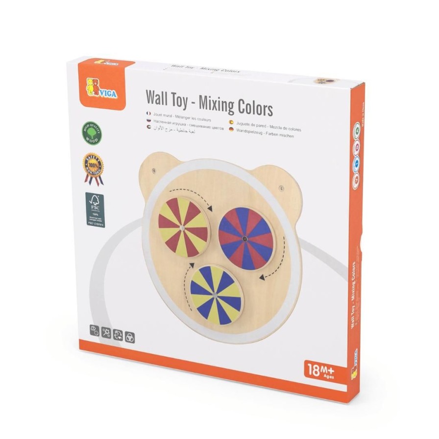 Wooden Toys Viga Activity Cubes | Wooden Wall Toy-Mixing Colours