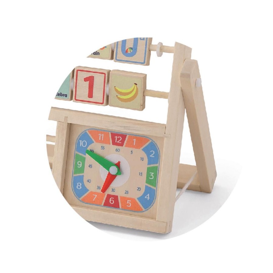 Wooden Toys Viga Montessori Toys | Alphabet Abacus With Clock