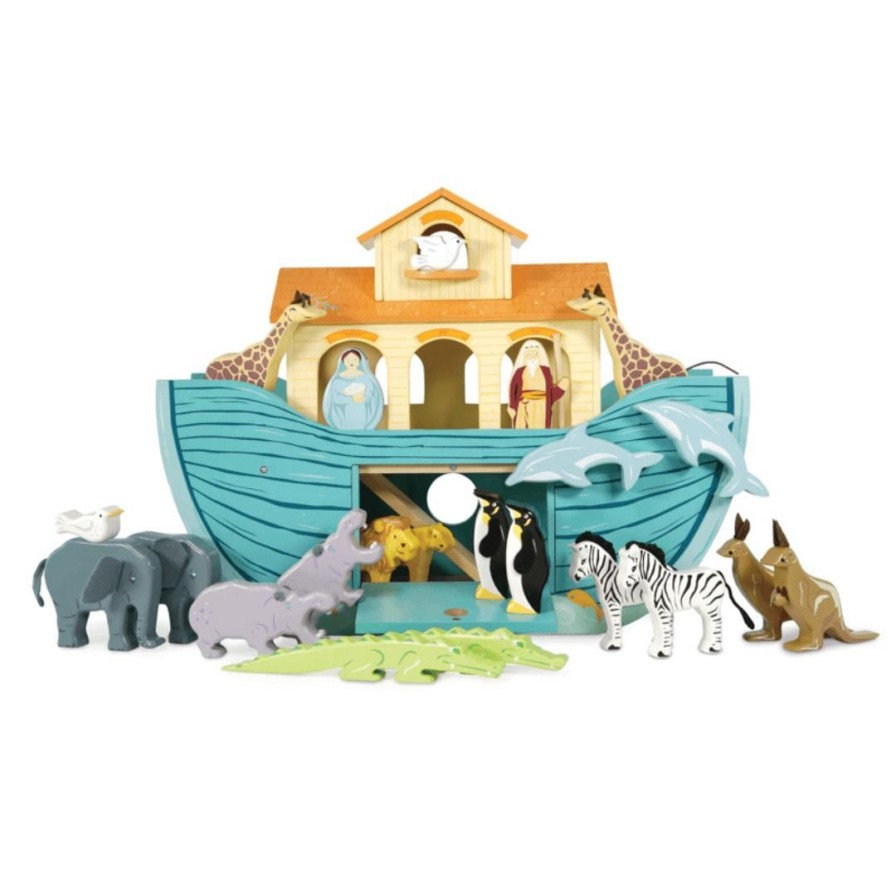 Wooden Toys Le Toy Van Montessori Toys | Noah'S Great Ark Playset With Chunky Animals