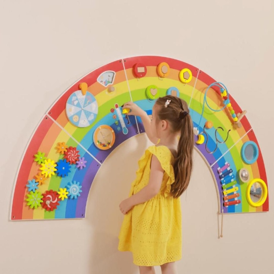 Wooden Toys Viga Montessori Toys | Rainbow Wall Activity Centre