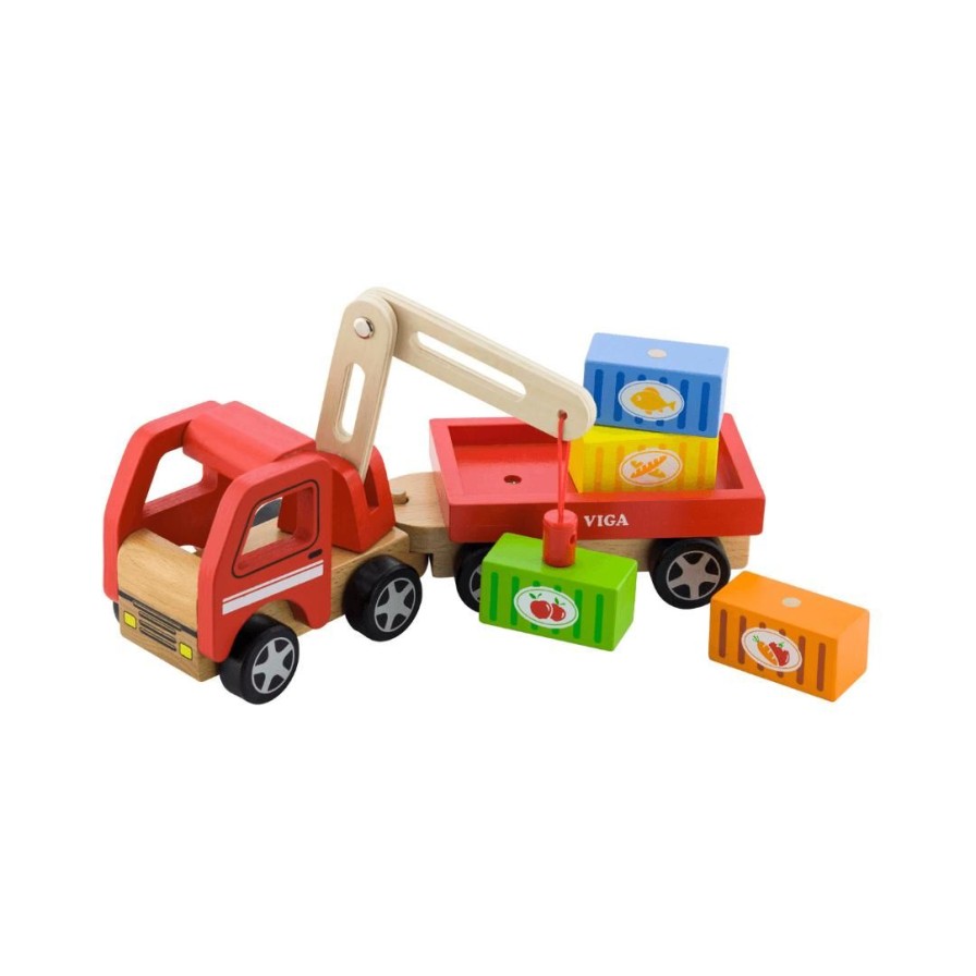 Wooden Toys Viga Montessori Toys | Crane Truck-Magnetic