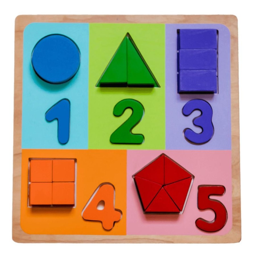 Wooden Toys Kaper Kidz Numeracy | Chunky Jigsaw Number And Fraction Puzzle