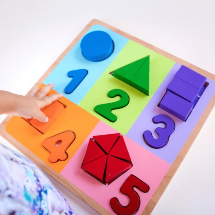 Wooden Toys Kaper Kidz Numeracy | Chunky Jigsaw Number And Fraction Puzzle