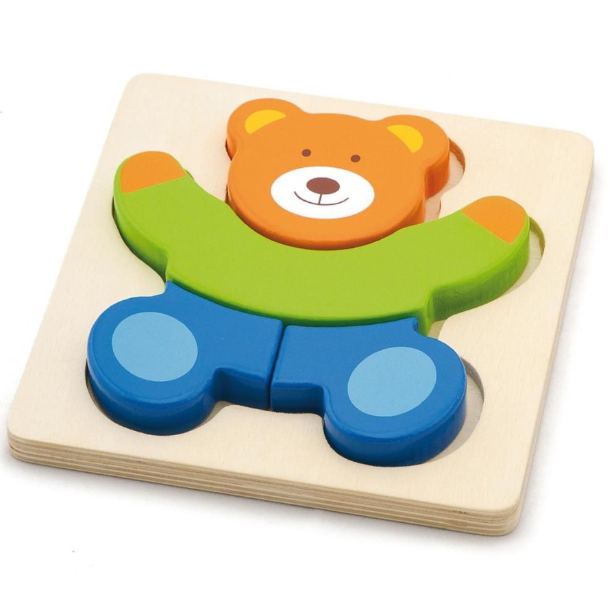 Wooden Toys Viga Baby & Toddler Puzzles | Mini Block Puzzle-Bear