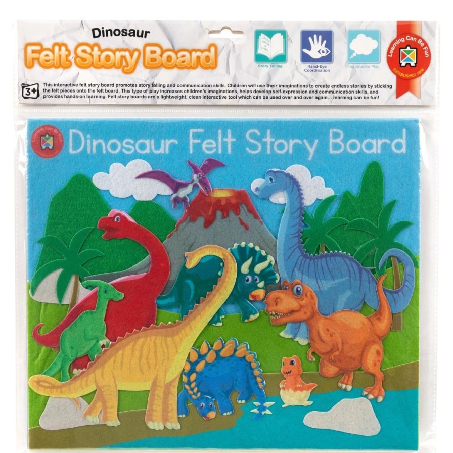 Wooden Toys ed.vantage Pretend Play | Felt Story Board-Dinosaurs