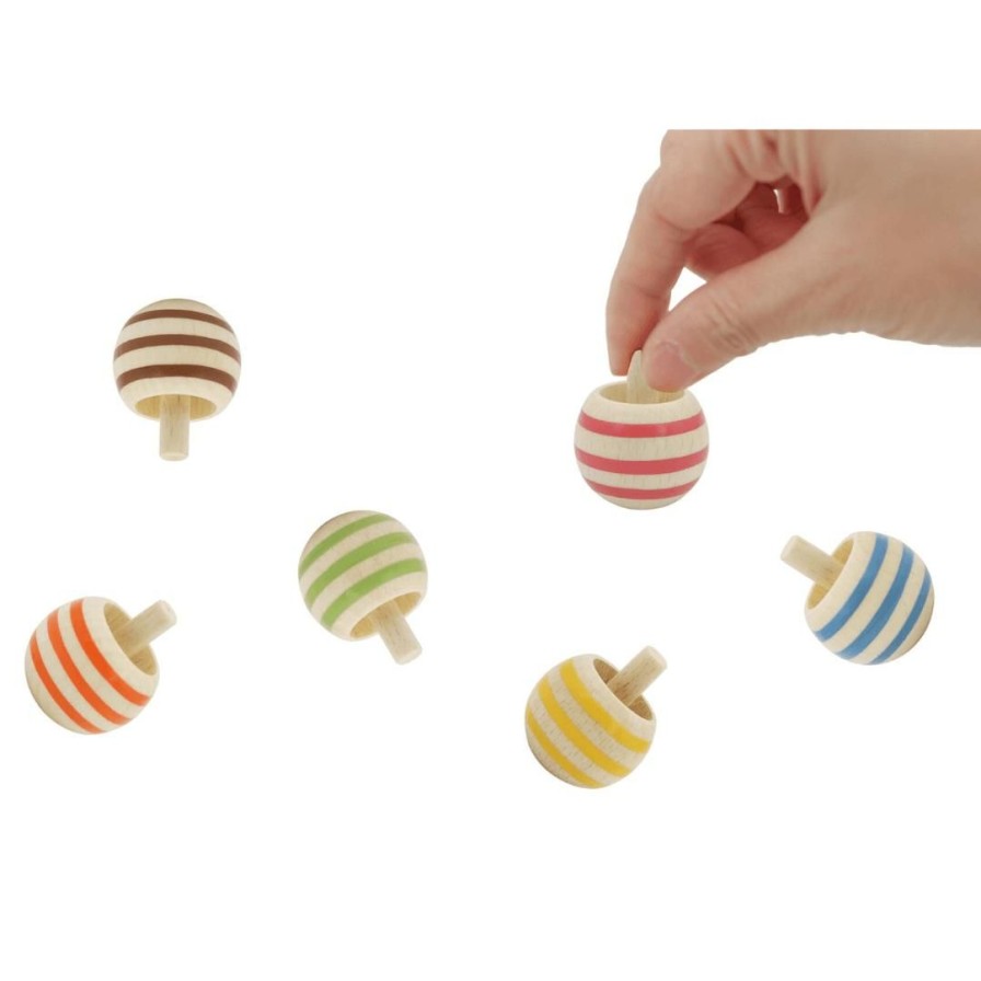 Wooden Toys Fun Factory Montessori Toys | Wooden Flip Over Spinning Tops