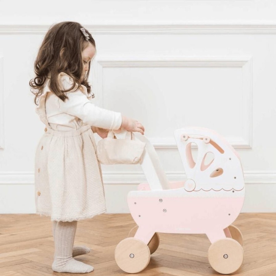 Wooden Toys Le Toy Van Pretend Play | Honeybake Sweet Dreams Pram-Pink