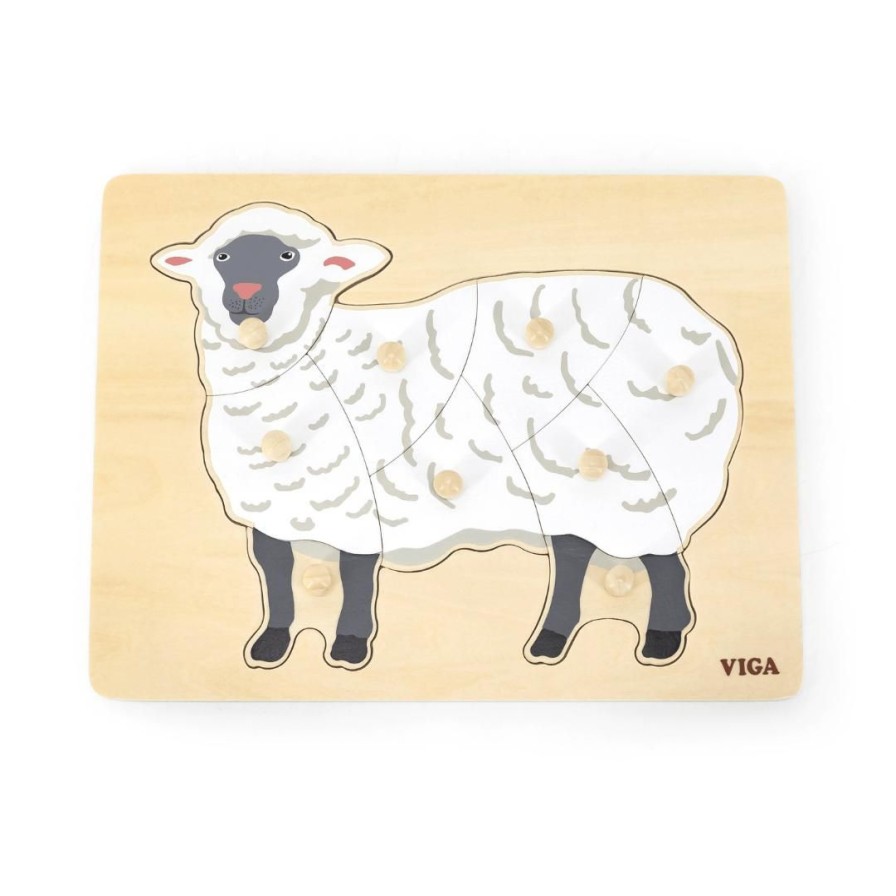 Wooden Toys Viga Animal Puzzles | Montessori Wooden Puzzle-Sheep