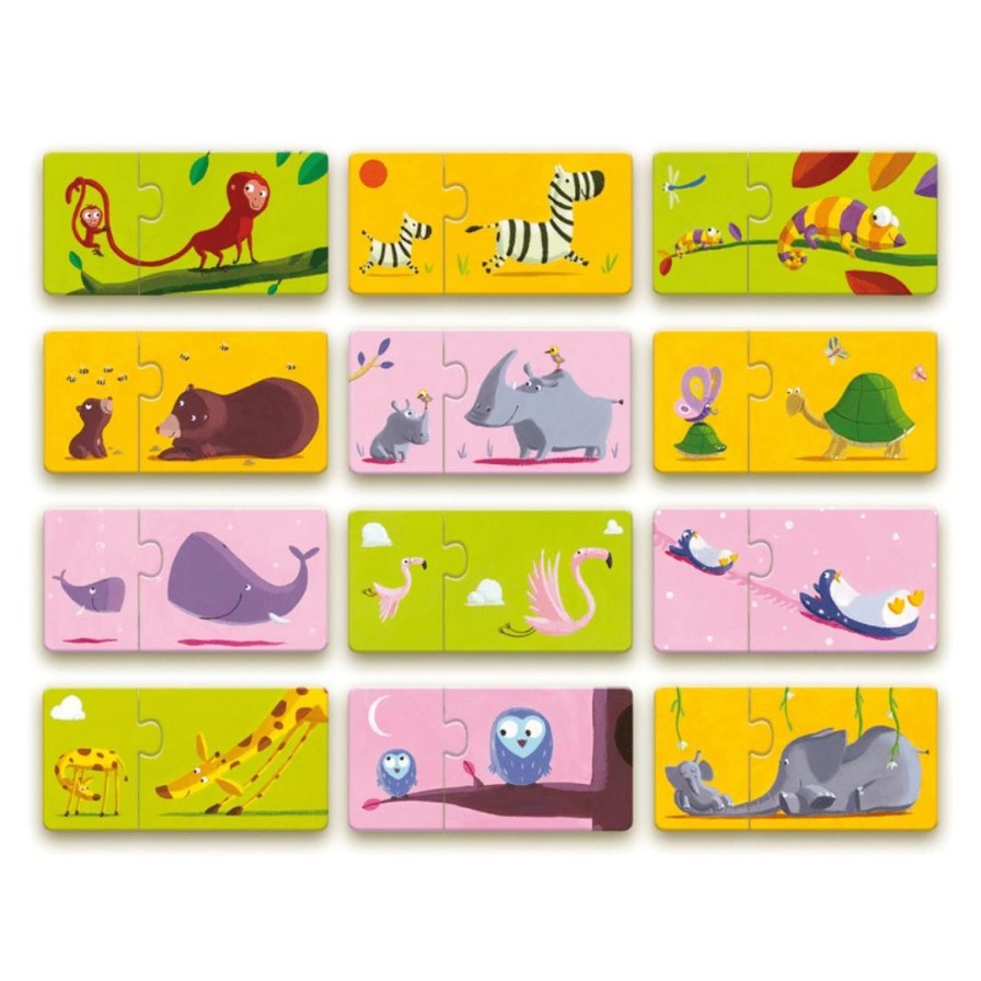 Wooden Toys Djeco Fine Motor Skills | Duo Mum And Baby Puzzles-Set Of 12 Puzzles