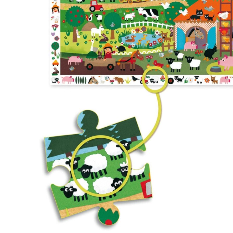 Wooden Toys Djeco Baby & Toddler Puzzles | Farm Observation Puzzle-35 Pieces