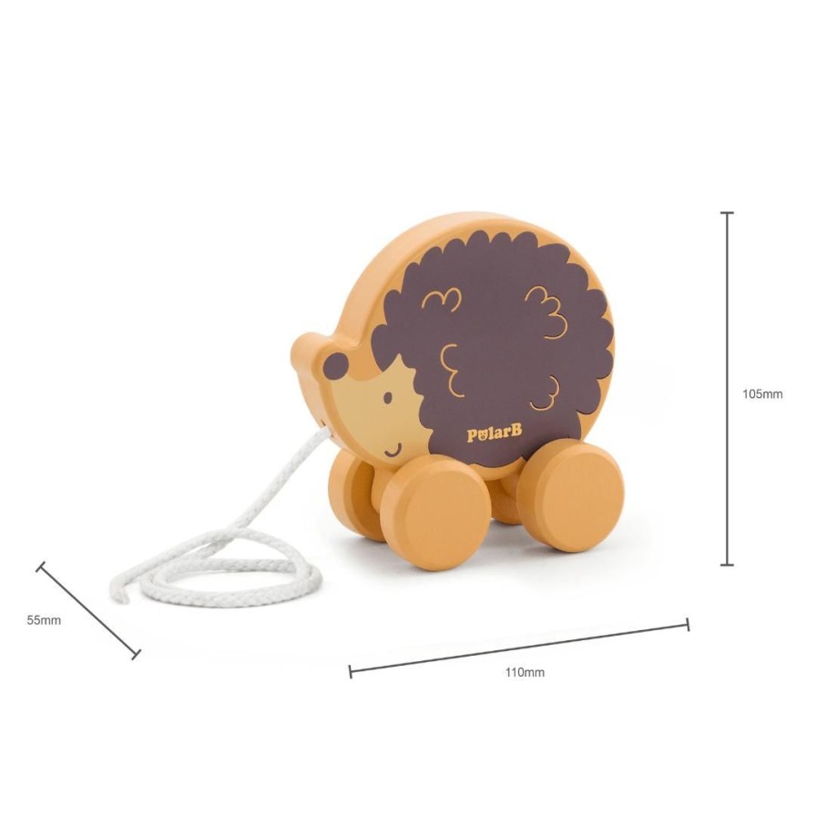 Wooden Toys Viga Outdoor Play | Pull Along-Hedgehog