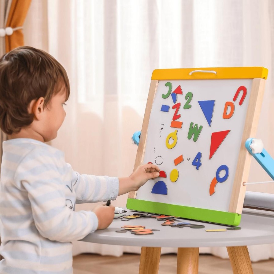 Wooden Toys Viga Montessori Toys | Magnetic Tabletop Blackboard And Whiteboard Easel