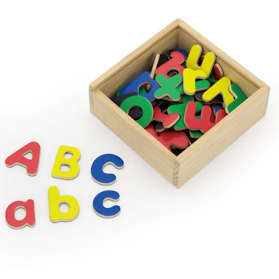 Wooden Toys Viga Magnetic Toys | Wooden Magnetic Letters Upper / Lower 52Pce