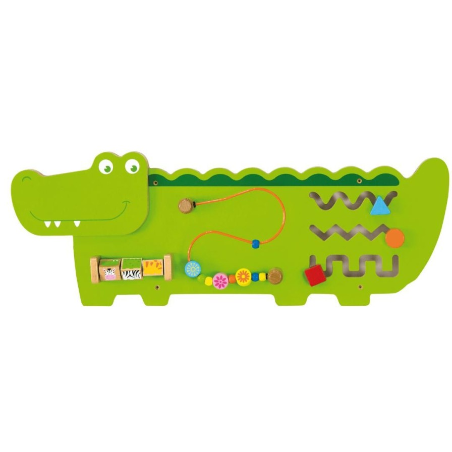 Wooden Toys Viga Baby & Toddler Puzzles | Crocodile Wall Activity Unit