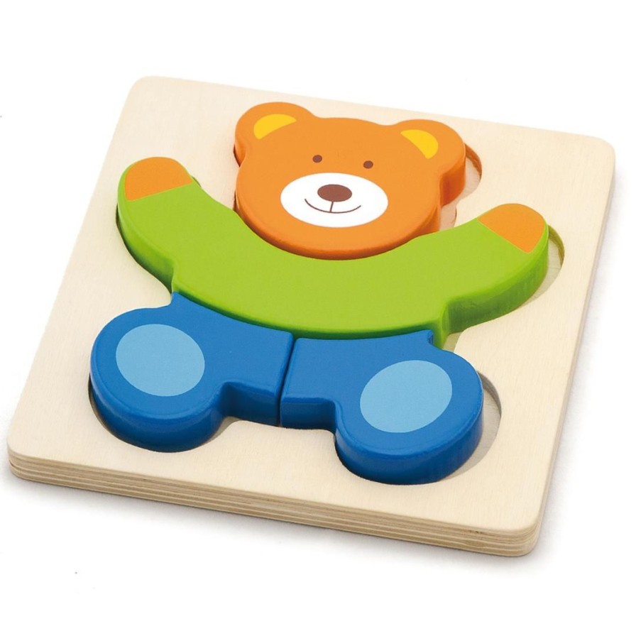 Wooden Toys Viga Baby Toys & Teethers | Mini Block Puzzle-Bear