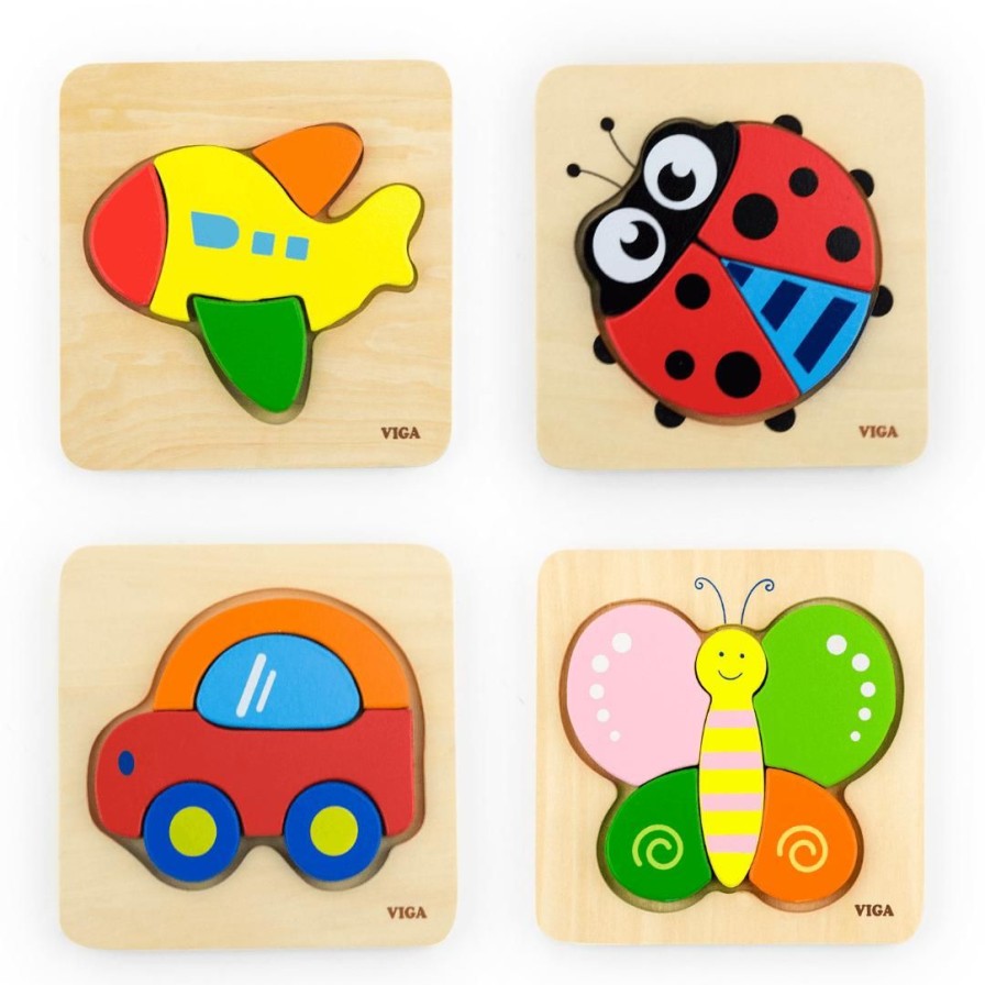 Wooden Toys Viga Baby Toys & Teethers | Mini Block Puzzle-Bear