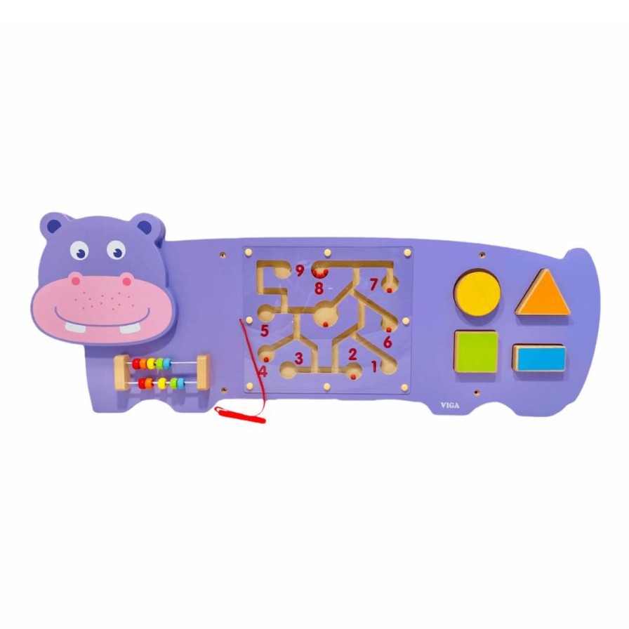 Wooden Toys Viga Baby & Toddler Puzzles | Hippo Wall Activity Centre