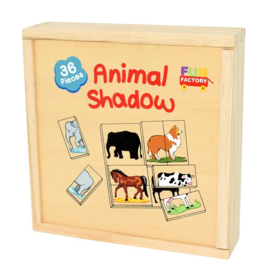 Wooden Toys Fun Factory Fine Motor Skills | Animal Shadow Match