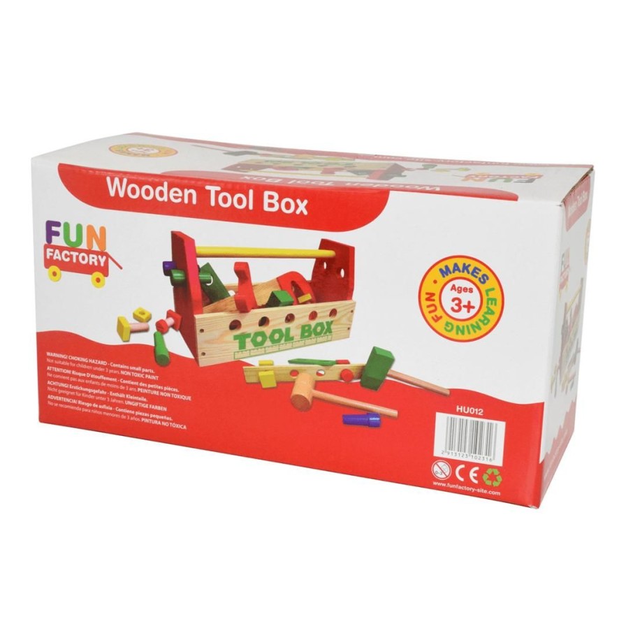 Wooden Toys Fun Factory Baby & Toddler Puzzles | Tool Set With Wooden Tools