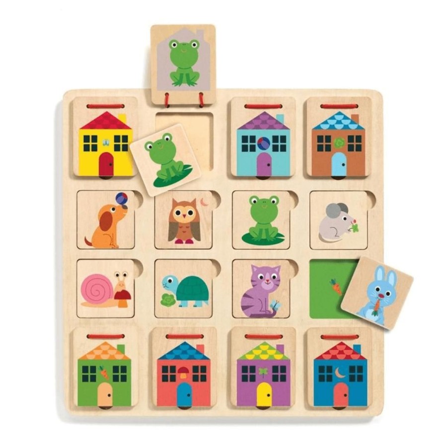 Wooden Toys Djeco Animal Puzzles | Cabanimo Animal Home Wooden Puzzle