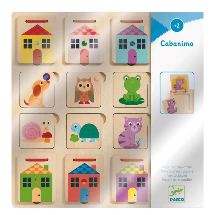 Wooden Toys Djeco Animal Puzzles | Cabanimo Animal Home Wooden Puzzle