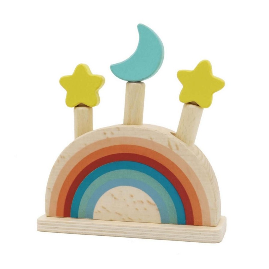 Wooden Toys Kaper Kidz Fine Motor Skills | Pop Up Toy-Rainbow & Stars