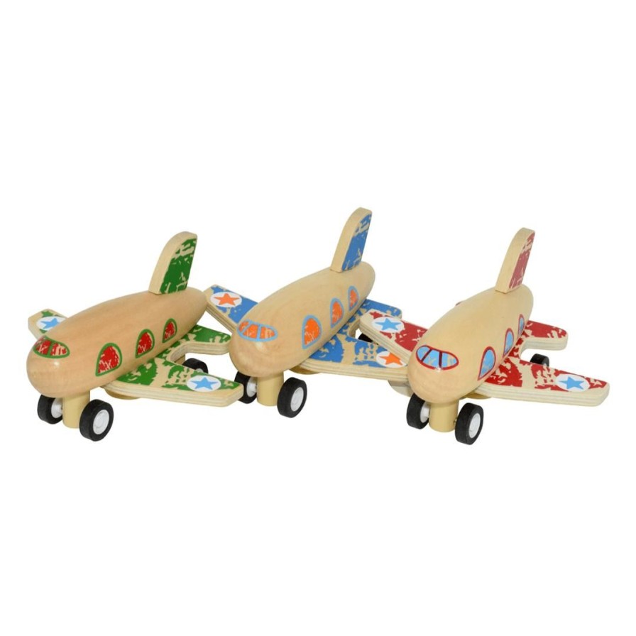 Wooden Toys Kaper Kidz Baby Toys & Teethers | Wooden Pull Back Air Plane