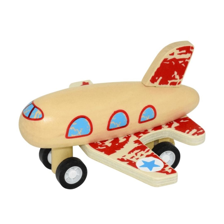 Wooden Toys Kaper Kidz Baby Toys & Teethers | Wooden Pull Back Air Plane