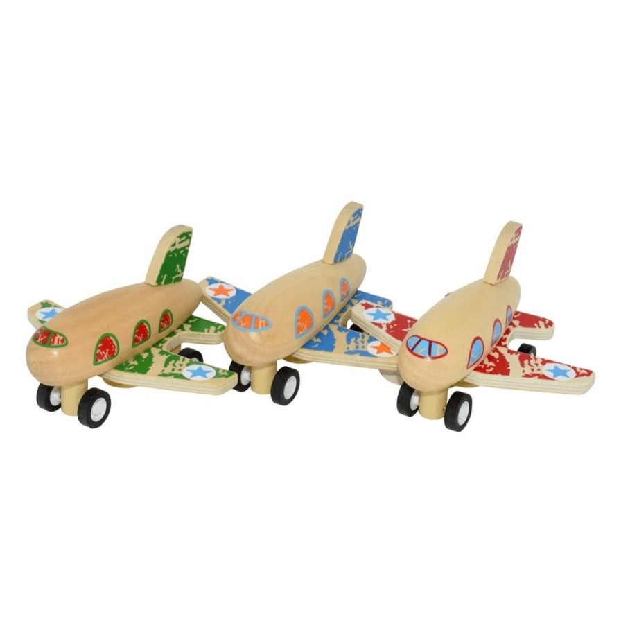 Wooden Toys Kaper Kidz Pretend Play | Wooden Pull Back Air Plane