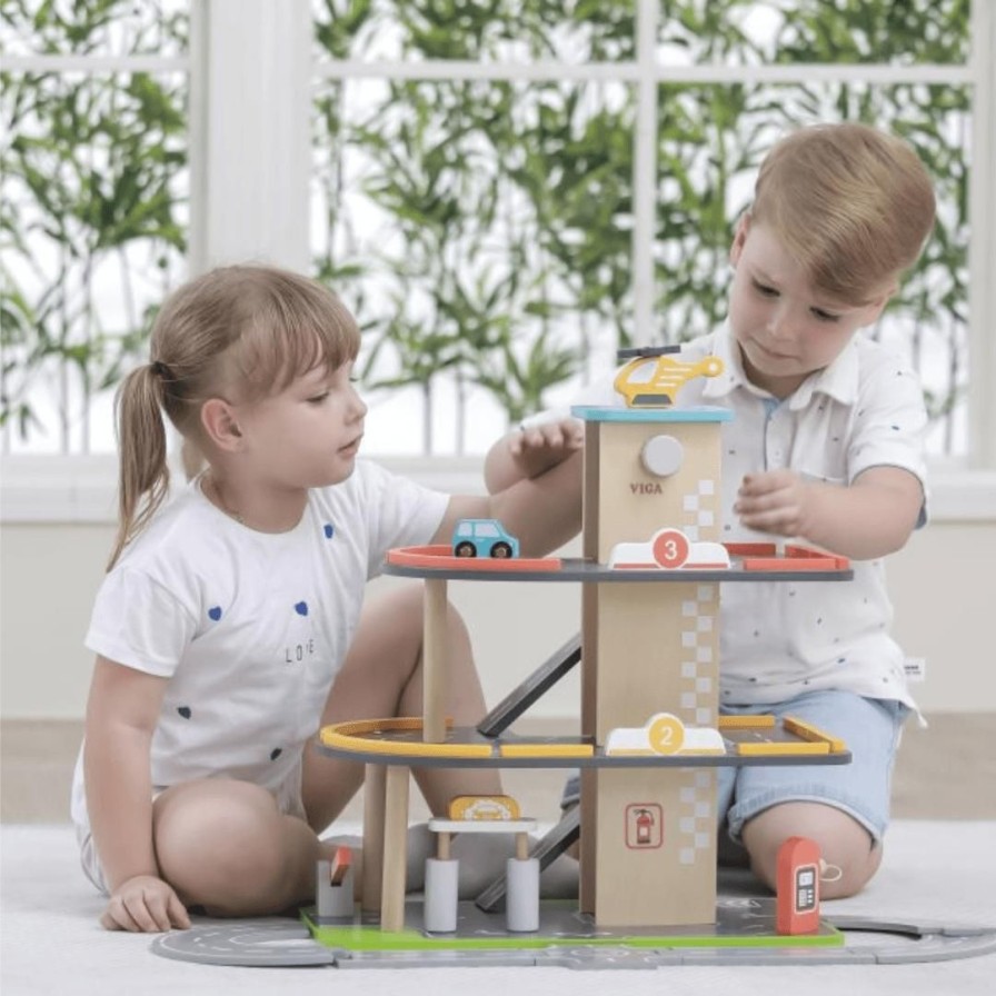 Wooden Toys Viga Montessori Toys | Wooden Garage