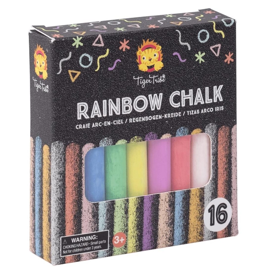 Wooden Toys Tiger Tribe Baby & Toddler Puzzles | Rainbow Chalk-Packet Of 16