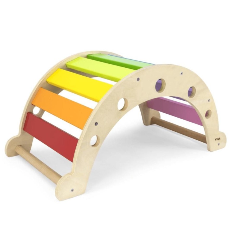 Wooden Toys Viga Montessori Toys | Wooden Rainbow Rocker