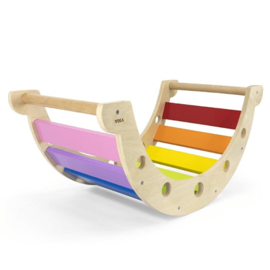 Wooden Toys Viga Montessori Toys | Wooden Rainbow Rocker