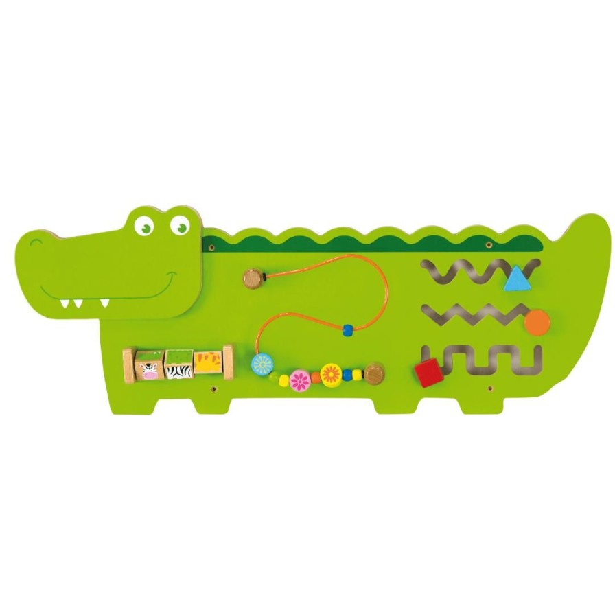 Wooden Toys Viga Activity Cubes | Crocodile Wall Activity Unit