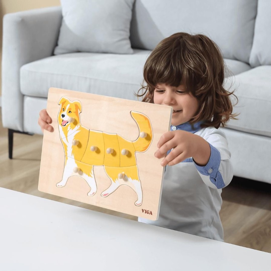 Wooden Toys Viga Jigsaw Puzzles | Montessori Wooden Puzzle-Lion