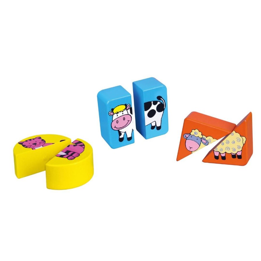 Wooden Toys Viga Animals | Block Shape Animal Puzzle